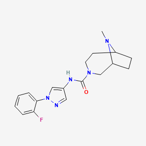 N-[1-(2-fluorophenyl)pyrazol-4-yl]-9-methyl-3,9-diazabicyclo[4.2.1]nonane-3-carboxamide