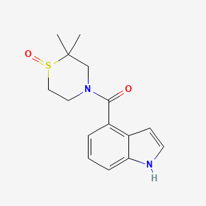 (2,2-dimethyl-1-oxo-1,4-thiazinan-4-yl)-(1H-indol-4-yl)methanone