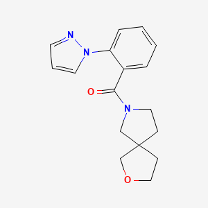 molecular formula C17H19N3O2 B7616461 2-Oxa-7-azaspiro[4.4]nonan-7-yl-(2-pyrazol-1-ylphenyl)methanone 