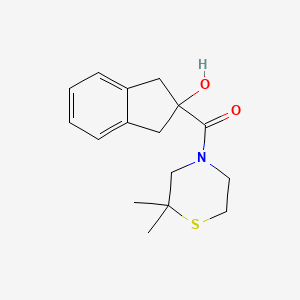 (2,2-Dimethylthiomorpholin-4-yl)-(2-hydroxy-1,3-dihydroinden-2-yl)methanone