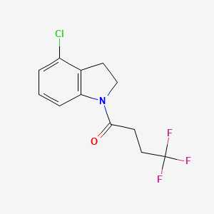 molecular formula C12H11ClF3NO B7616475 1-(4-Chloro-2,3-dihydroindol-1-yl)-4,4,4-trifluorobutan-1-one 