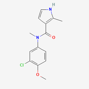 molecular formula C14H15ClN2O2 B7616478 N-(3-chloro-4-methoxyphenyl)-N,2-dimethyl-1H-pyrrole-3-carboxamide 