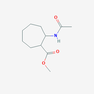 molecular formula C11H19NO3 B7616485 Methyl 2-acetamidocycloheptane-1-carboxylate 