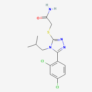 2-[[5-(2,4-Dichlorophenyl)-4-(2-methylpropyl)-1,2,4-triazol-3-yl]sulfanyl]acetamide