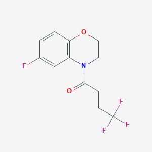 molecular formula C12H11F4NO2 B7616541 4,4,4-Trifluoro-1-(6-fluoro-2,3-dihydro-1,4-benzoxazin-4-yl)butan-1-one 