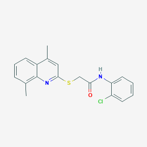 molecular formula C19H17ClN2OS B7616553 N-(2-chlorophenyl)-2-(4,8-dimethylquinolin-2-yl)sulfanylacetamide 