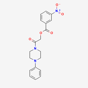 molecular formula C19H19N3O5 B7616589 [2-Oxo-2-(4-phenylpiperazin-1-yl)ethyl] 3-nitrobenzoate 