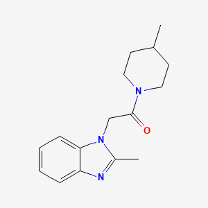 molecular formula C16H21N3O B7616591 2-(2-Methylbenzimidazol-1-yl)-1-(4-methylpiperidin-1-yl)ethanone 