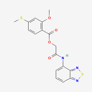 molecular formula C17H15N3O4S2 B7616615 [2-(2,1,3-Benzothiadiazol-4-ylamino)-2-oxoethyl] 2-methoxy-4-methylsulfanylbenzoate 