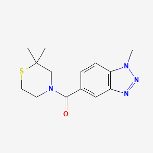 molecular formula C14H18N4OS B7616636 (2,2-Dimethylthiomorpholin-4-yl)-(1-methylbenzotriazol-5-yl)methanone 