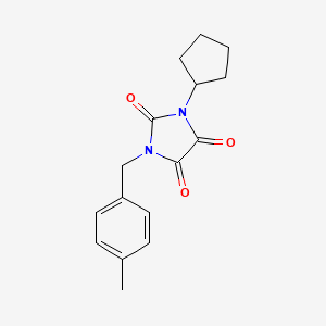 1-Cyclopentyl-3-[(4-methylphenyl)methyl]imidazolidine-2,4,5-trione