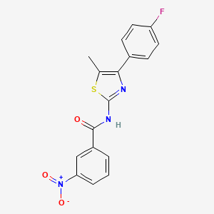 molecular formula C17H12FN3O3S B7616670 N-[4-(4-fluorophenyl)-5-methyl-1,3-thiazol-2-yl]-3-nitrobenzamide 