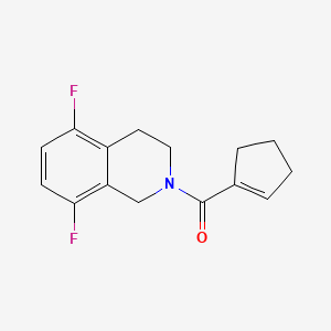 molecular formula C15H15F2NO B7616676 cyclopenten-1-yl-(5,8-difluoro-3,4-dihydro-1H-isoquinolin-2-yl)methanone 