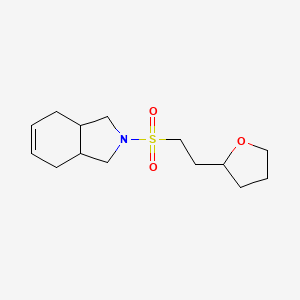 molecular formula C14H23NO3S B7616681 2-[2-(Oxolan-2-yl)ethylsulfonyl]-1,3,3a,4,7,7a-hexahydroisoindole 