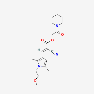 molecular formula C21H29N3O4 B7616728 [2-(4-methylpiperidin-1-yl)-2-oxoethyl] (E)-2-cyano-3-[1-(2-methoxyethyl)-2,5-dimethylpyrrol-3-yl]prop-2-enoate 