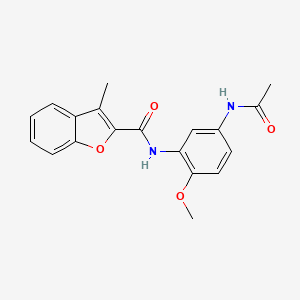 molecular formula C19H18N2O4 B7616754 N-(5-acetamido-2-methoxyphenyl)-3-methyl-1-benzofuran-2-carboxamide 