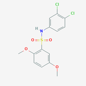 molecular formula C14H13Cl2NO4S B7616756 N-(3,4-dichlorophenyl)-2,5-dimethoxybenzenesulfonamide 