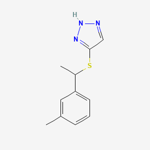 molecular formula C11H13N3S B7616759 4-[1-(3-methylphenyl)ethylsulfanyl]-2H-triazole 