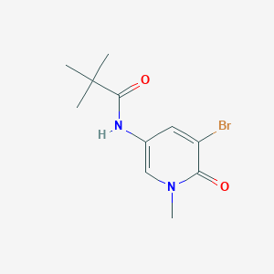 molecular formula C11H15BrN2O2 B7616760 N-(5-bromo-1-methyl-6-oxopyridin-3-yl)-2,2-dimethylpropanamide 