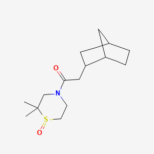 2-(2-Bicyclo[2.2.1]heptanyl)-1-(2,2-dimethyl-1-oxo-1,4-thiazinan-4-yl)ethanone