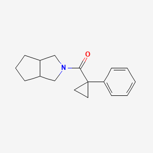 molecular formula C17H21NO B7616822 3,3a,4,5,6,6a-hexahydro-1H-cyclopenta[c]pyrrol-2-yl-(1-phenylcyclopropyl)methanone 