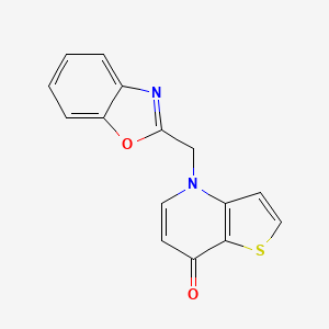 molecular formula C15H10N2O2S B7616828 4-(1,3-Benzoxazol-2-ylmethyl)thieno[3,2-b]pyridin-7-one 