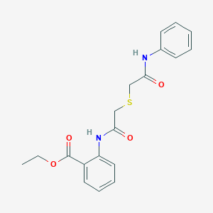 Ethyl 2-[[2-(2-anilino-2-oxoethyl)sulfanylacetyl]amino]benzoate