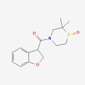 molecular formula C15H19NO3S B7616842 2,3-Dihydro-1-benzofuran-3-yl-(2,2-dimethyl-1-oxo-1,4-thiazinan-4-yl)methanone 