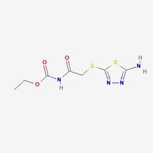 molecular formula C7H10N4O3S2 B7616875 Ethyl {[(5-amino-1,3,4-thiadiazol-2-yl)sulfanyl]acetyl}carbamate 