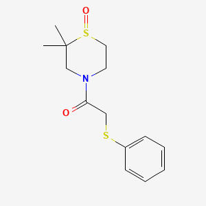 1-(2,2-Dimethyl-1-oxo-1,4-thiazinan-4-yl)-2-phenylsulfanylethanone