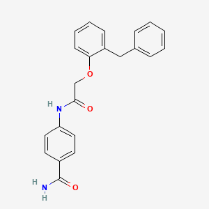 molecular formula C22H20N2O3 B7616907 4-[[2-(2-Benzylphenoxy)acetyl]amino]benzamide 