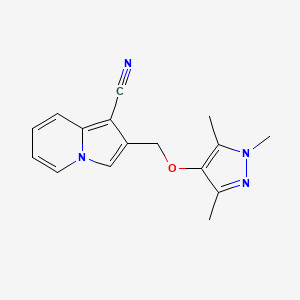 2-[(1,3,5-Trimethylpyrazol-4-yl)oxymethyl]indolizine-1-carbonitrile