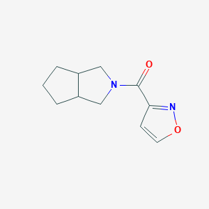 molecular formula C11H14N2O2 B7616958 3,3a,4,5,6,6a-hexahydro-1H-cyclopenta[c]pyrrol-2-yl(1,2-oxazol-3-yl)methanone 