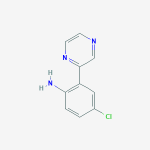 molecular formula C10H8ClN3 B7616965 4-Chloro-2-pyrazin-2-ylaniline 