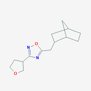 molecular formula C14H20N2O2 B7616986 5-(2-Bicyclo[2.2.1]heptanylmethyl)-3-(oxolan-3-yl)-1,2,4-oxadiazole 