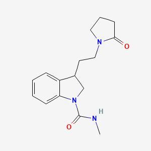 molecular formula C16H21N3O2 B7616996 N-methyl-3-[2-(2-oxopyrrolidin-1-yl)ethyl]-2,3-dihydroindole-1-carboxamide 