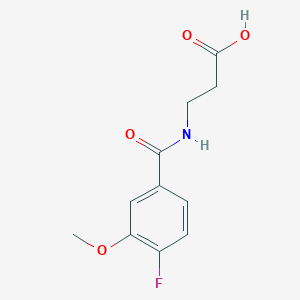 molecular formula C11H12FNO4 B7617023 3-[(4-Fluoro-3-methoxybenzoyl)amino]propanoic acid 