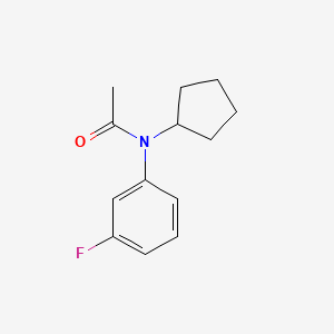 molecular formula C13H16FNO B7617030 N-cyclopentyl-N-(3-fluorophenyl)acetamide 