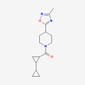 (2-Cyclopropylcyclopropyl)-[4-(3-methyl-1,2,4-oxadiazol-5-yl)piperidin-1-yl]methanone