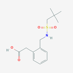 molecular formula C14H21NO4S B7617093 2-[2-[(2,2-Dimethylpropylsulfonylamino)methyl]phenyl]acetic acid 