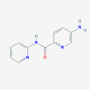 molecular formula C11H10N4O B7617103 5-amino-N-pyridin-2-ylpyridine-2-carboxamide 