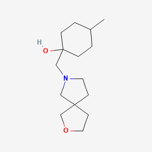 molecular formula C15H27NO2 B7617119 4-Methyl-1-(2-oxa-7-azaspiro[4.4]nonan-7-ylmethyl)cyclohexan-1-ol 