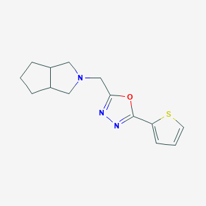 molecular formula C14H17N3OS B7617128 2-(3,3a,4,5,6,6a-hexahydro-1H-cyclopenta[c]pyrrol-2-ylmethyl)-5-thiophen-2-yl-1,3,4-oxadiazole 