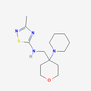 molecular formula C14H24N4OS B7617132 3-methyl-N-[(4-piperidin-1-yloxan-4-yl)methyl]-1,2,4-thiadiazol-5-amine 