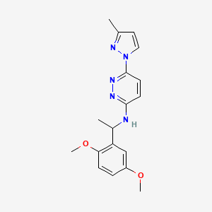 molecular formula C18H21N5O2 B7617158 N-[1-(2,5-dimethoxyphenyl)ethyl]-6-(3-methylpyrazol-1-yl)pyridazin-3-amine 