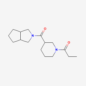 molecular formula C16H26N2O2 B7617169 1-[3-(3,3a,4,5,6,6a-hexahydro-1H-cyclopenta[c]pyrrole-2-carbonyl)piperidin-1-yl]propan-1-one 