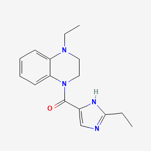 molecular formula C16H20N4O B7617174 (4-ethyl-2,3-dihydroquinoxalin-1-yl)-(2-ethyl-1H-imidazol-5-yl)methanone 