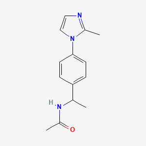 molecular formula C14H17N3O B7617186 N-[1-[4-(2-methylimidazol-1-yl)phenyl]ethyl]acetamide 