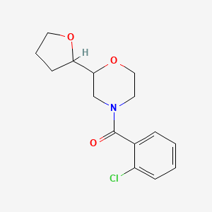 molecular formula C15H18ClNO3 B7617192 (2-Chlorophenyl)-[2-(oxolan-2-yl)morpholin-4-yl]methanone 