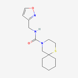 molecular formula C14H21N3O2S B7617237 N-(1,2-oxazol-3-ylmethyl)-1-thia-4-azaspiro[5.5]undecane-4-carboxamide 